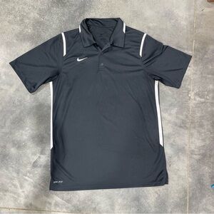 Nike Men's Dark Gray Polo Shirt with White Accents